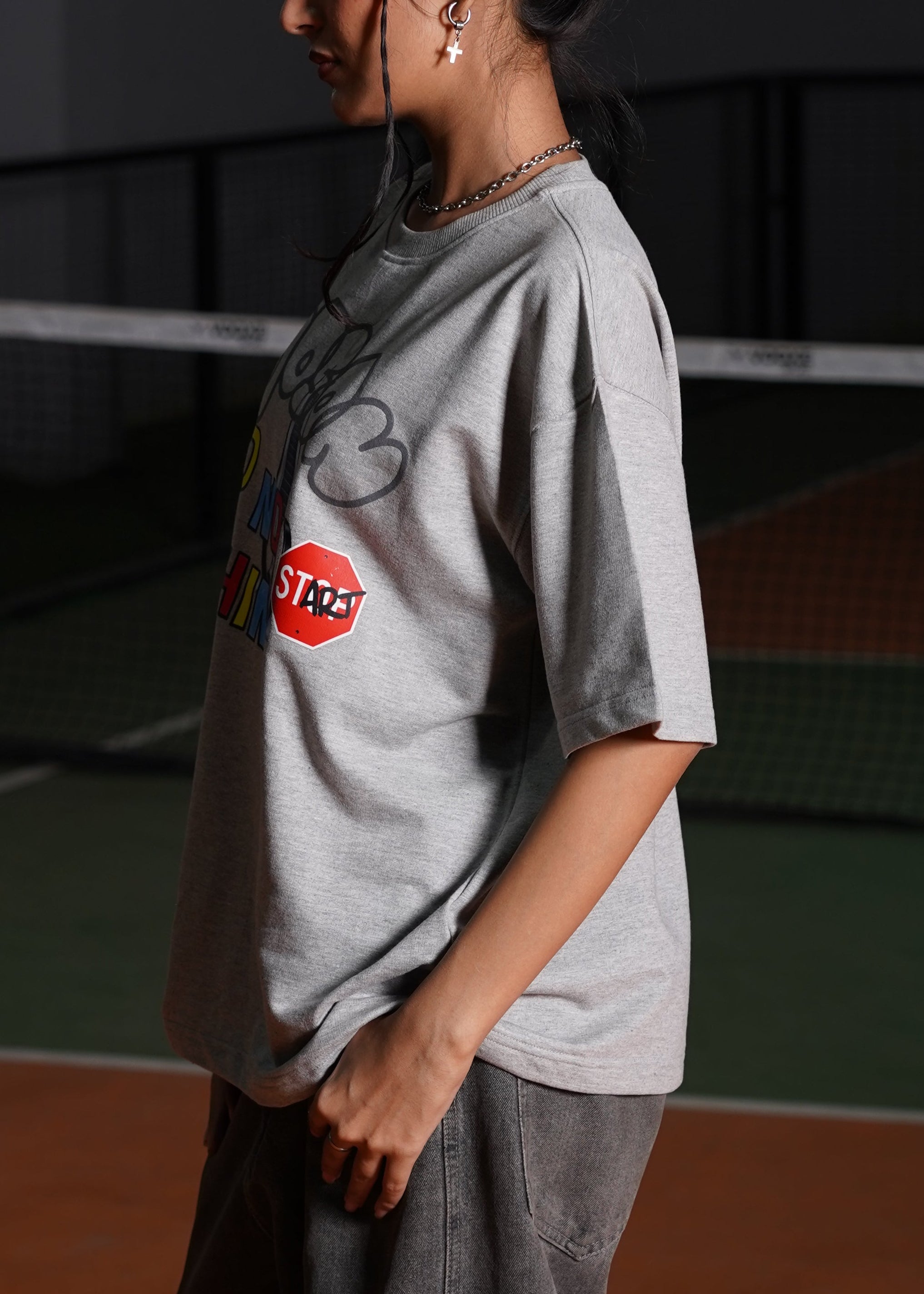 OVERTHINKER HALF SLEEVES [MILANGE GREY]