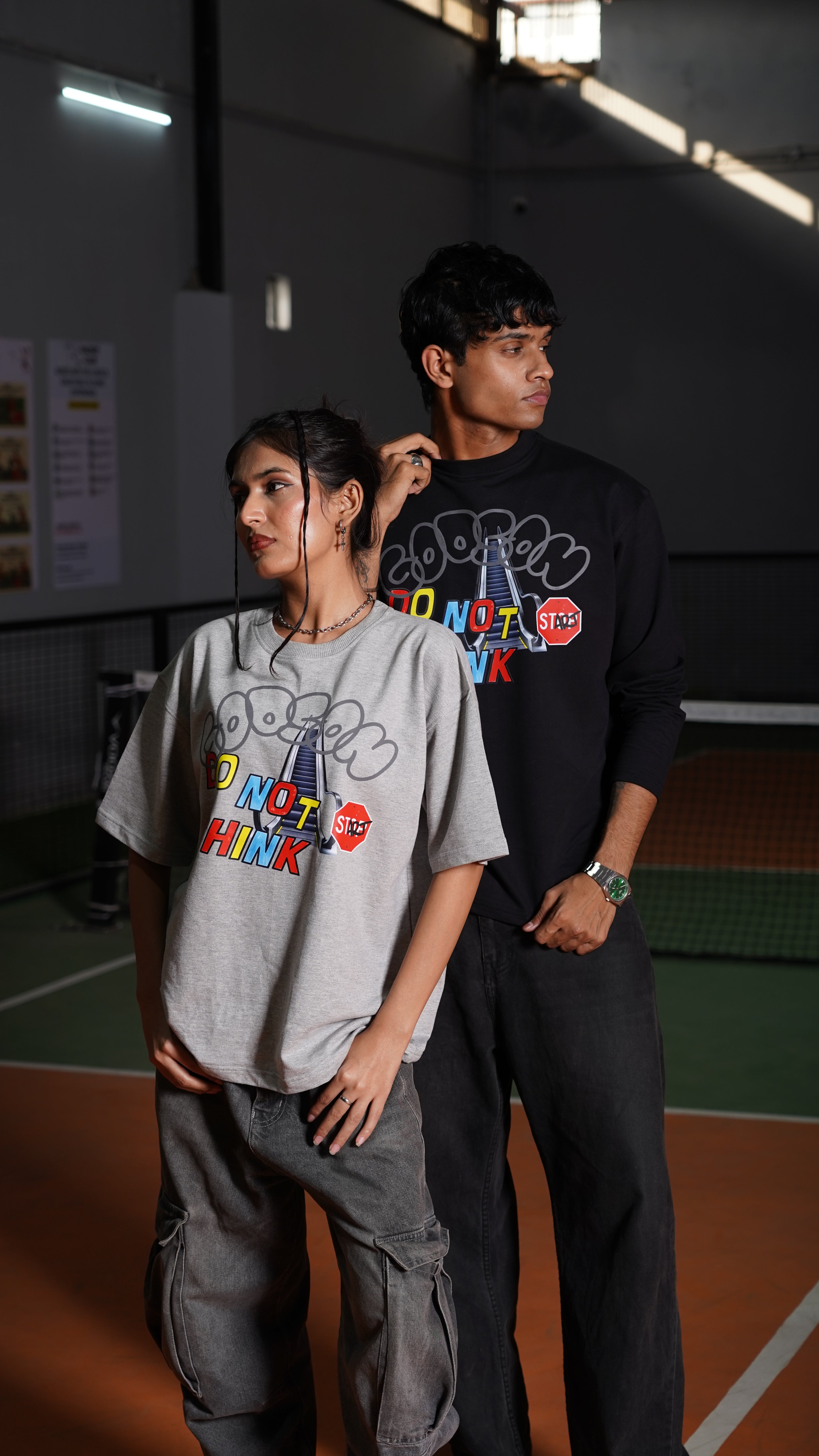 DO NOT THINK – BLACK HYBRID PRINT LONG SLEEVE