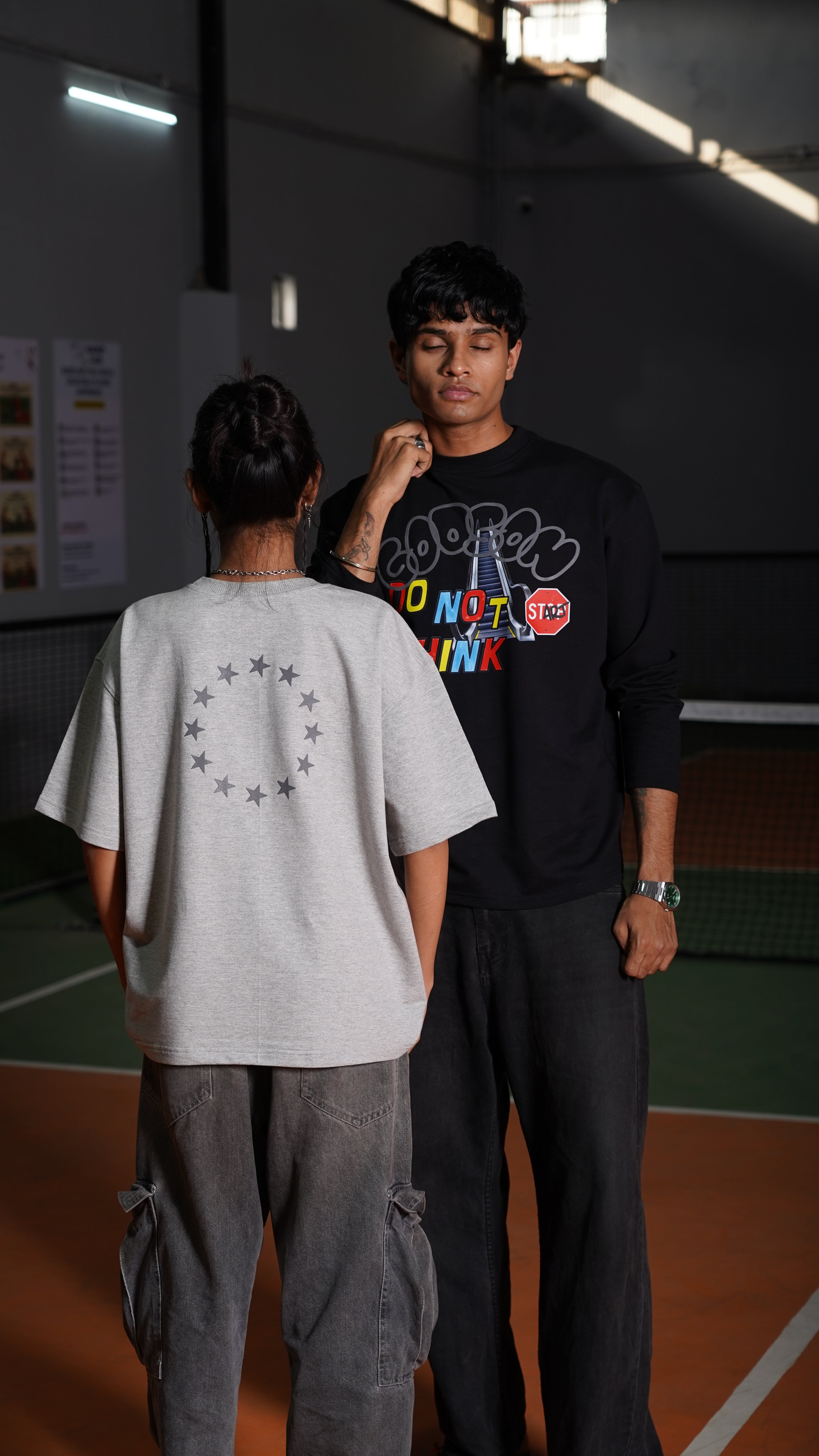 DO NOT THINK – BLACK HYBRID PRINT LONG SLEEVE