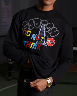 DO NOT THINK – BLACK HYBRID PRINT LONG SLEEVE