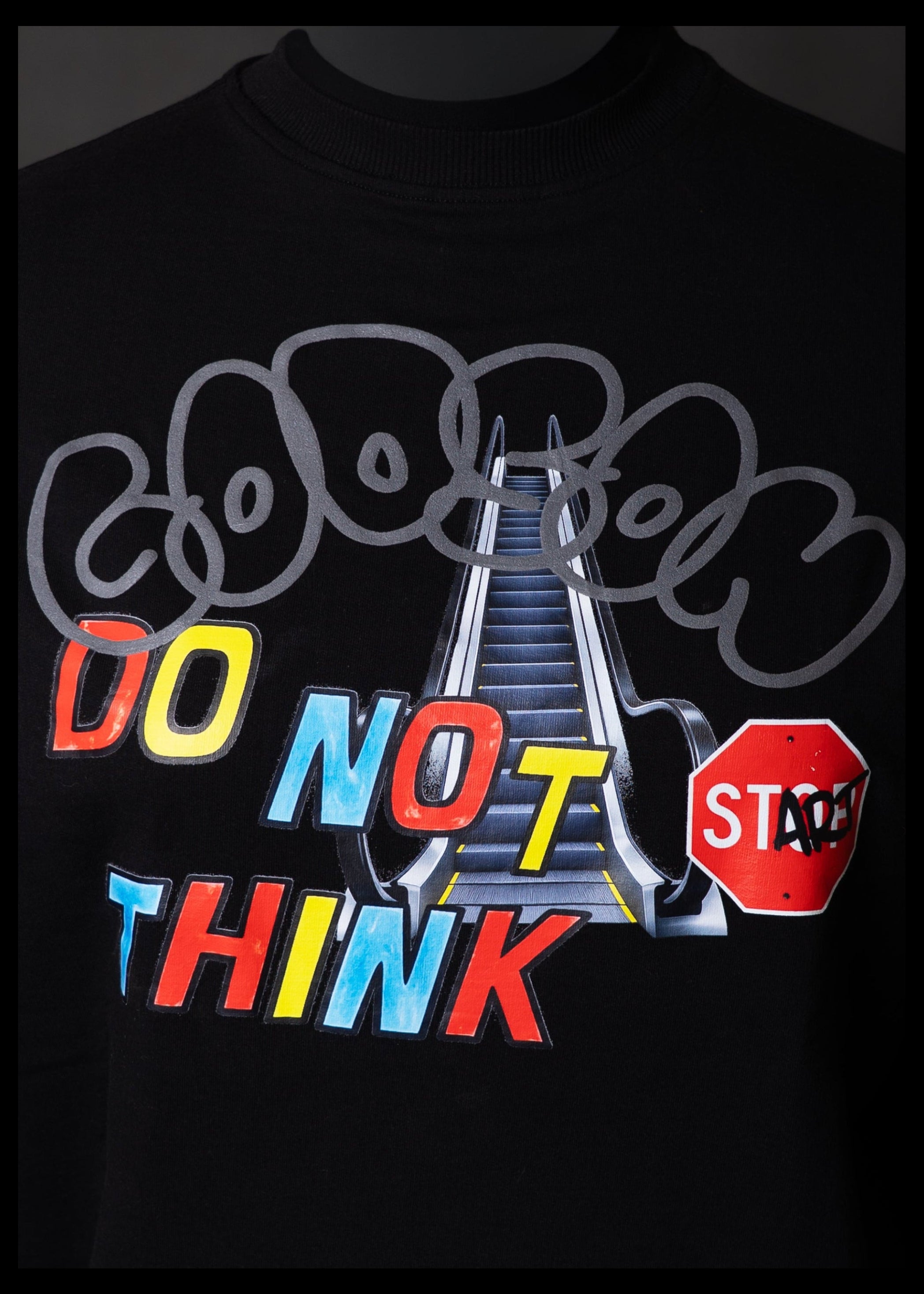 DO NOT THINK – BLACK HYBRID PRINT LONG SLEEVE